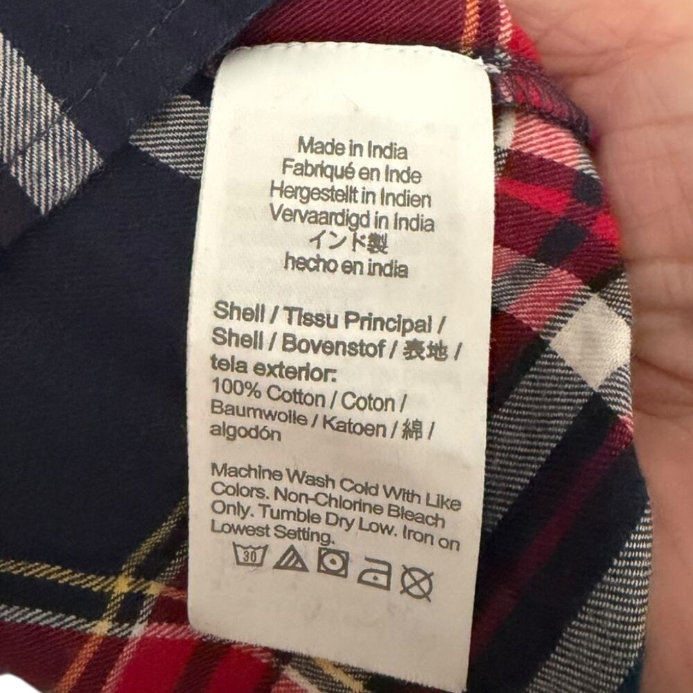 Crewcuts J. Crew Tiered Flannel Dress Girl’s 14 Cotton Plaid Red Blue NEW - Picture 5 of 6